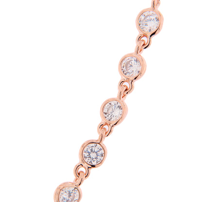 Bracciale Sacrum Cor in argento rosè con zirconi rubini
