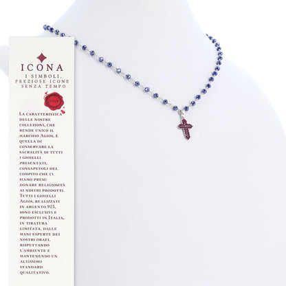 Collana Coloribus con pietre e croce zirconi, argento 925