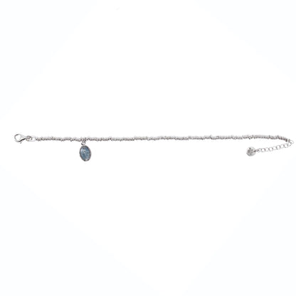 Bracciale Mater C con pendente medaglia Miracolosa smaltata, argento 925 rodiato
