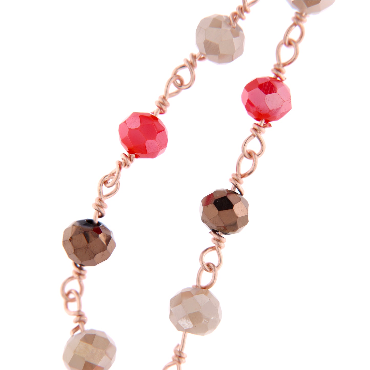 Collana Girocollo Sacro Cuore con pietre multicolor, argento 925 rosè
