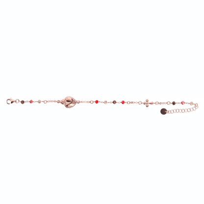 Bracciale Sacro Cuore con pietre multicolor, argento 925 rosè