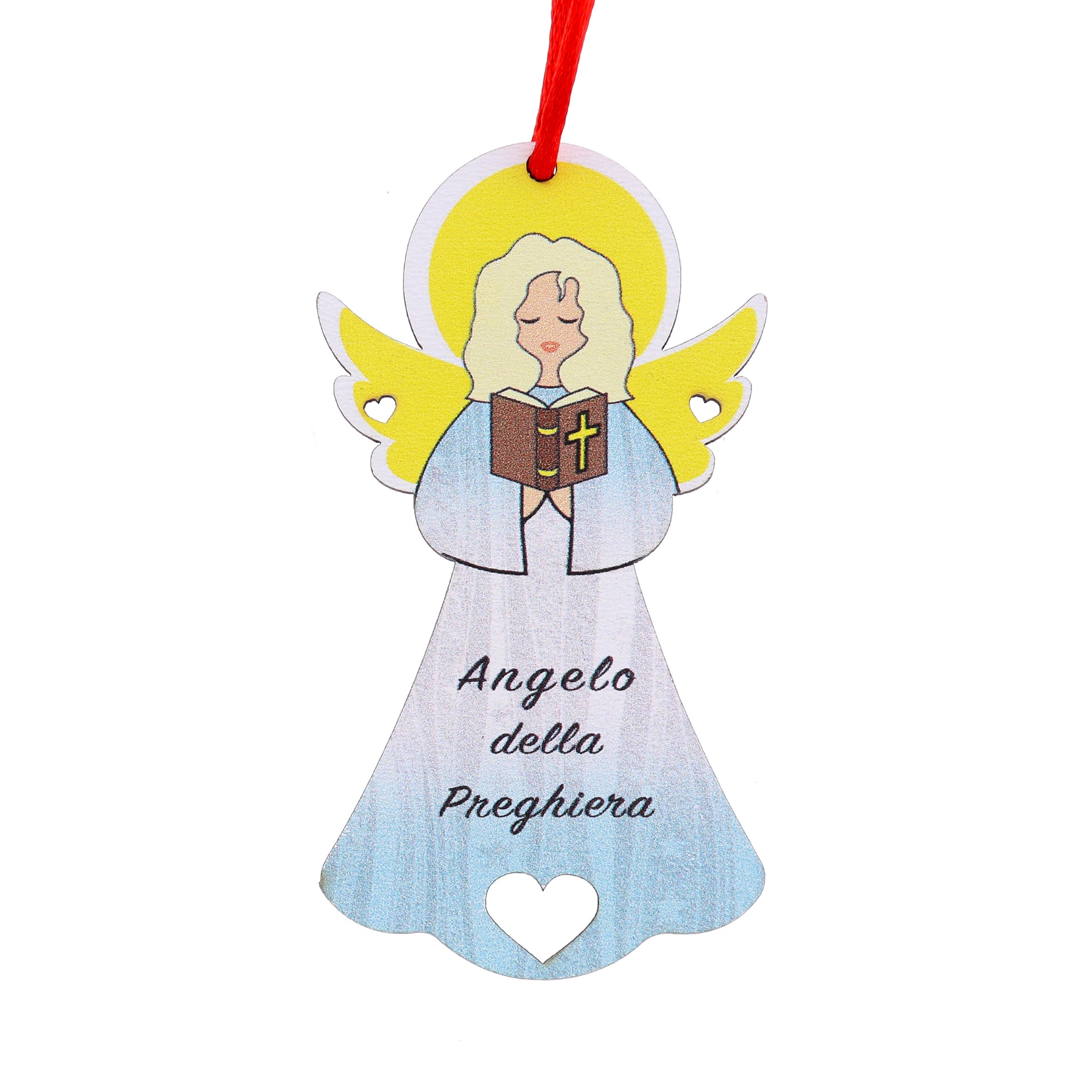 Angelo della Preghiera con magnete e cordoncino  9x5 cm