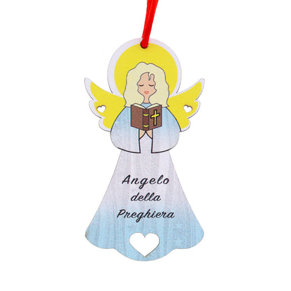 Angelo della Preghiera con magnete e cordoncino  9x5 cm