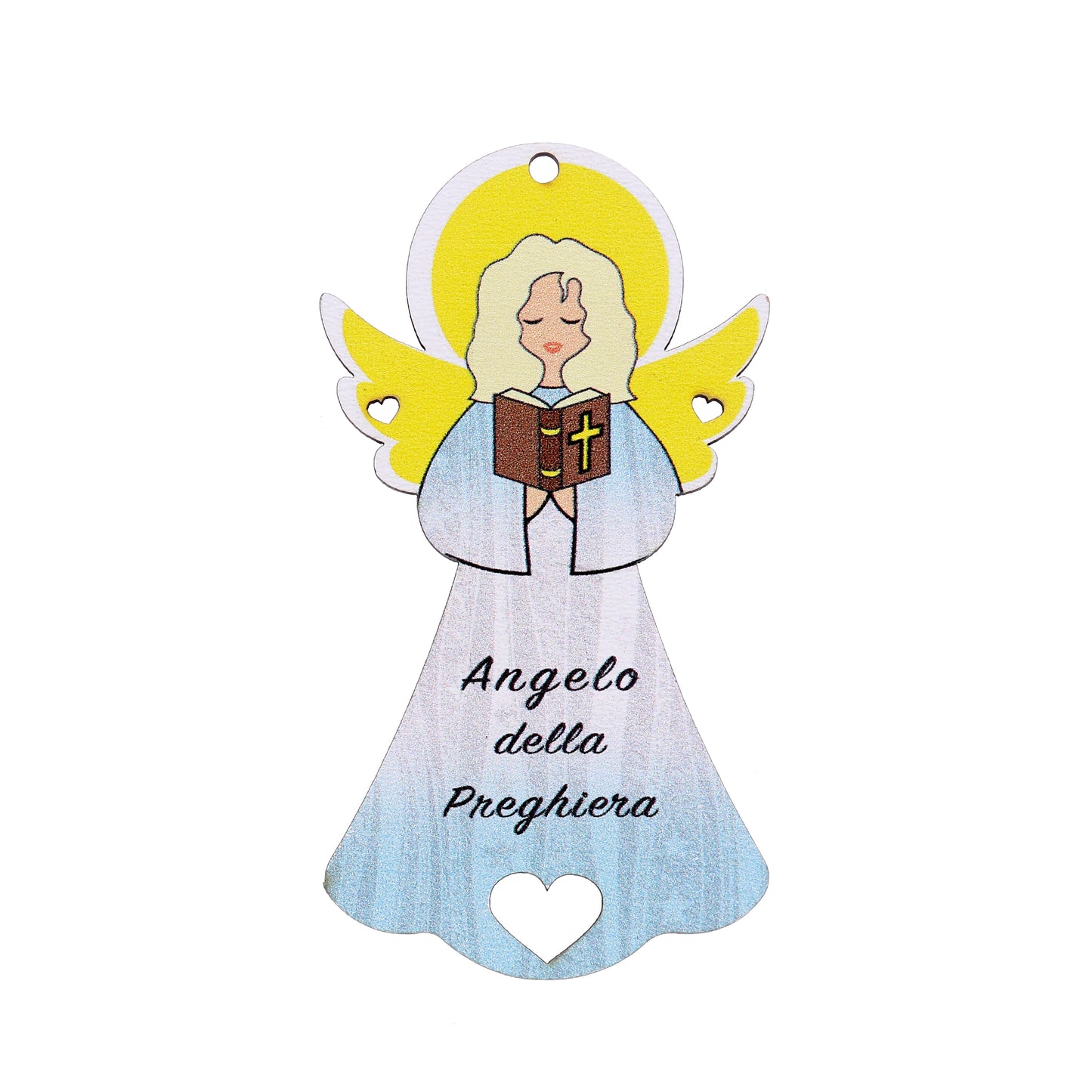 Angelo della Preghiera con magnete e cordoncino  9x5 cm