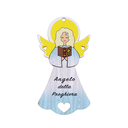 Angelo della Preghiera con magnete e cordoncino  9x5 cm