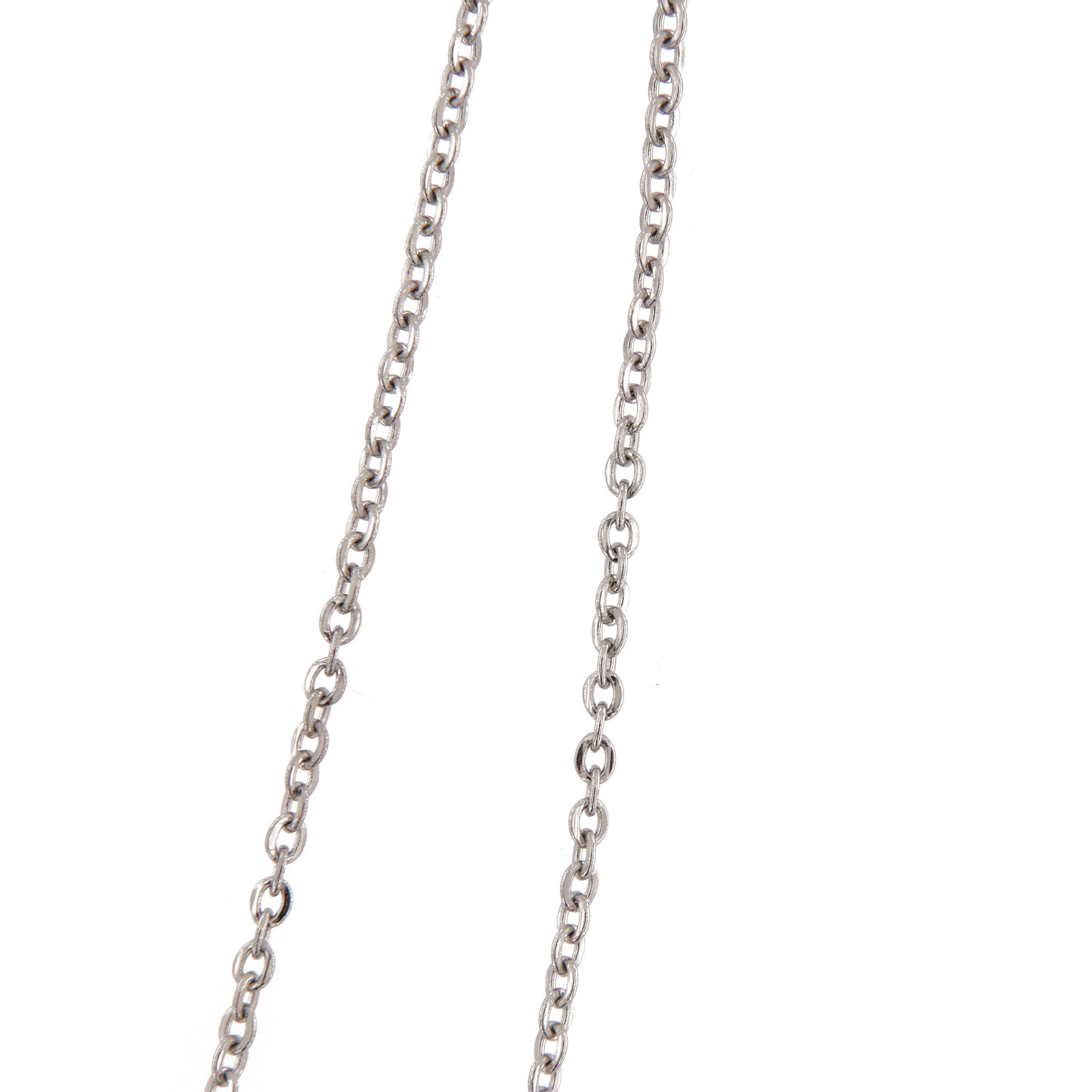 Catenina in acciaio a maglia tonda. Lunghezza 45 cm