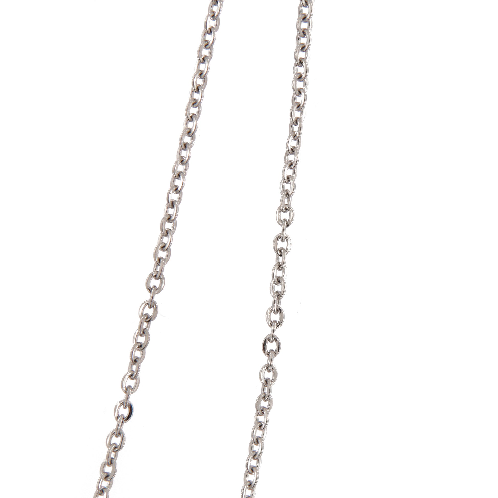 Catenina in acciaio a maglia tonda. Lunghezza 45 cm