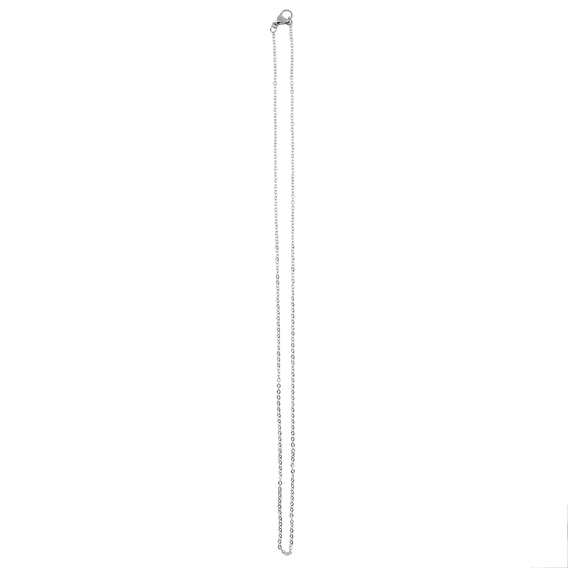 Catenina in acciaio a maglia tonda. Lunghezza 45 cm
