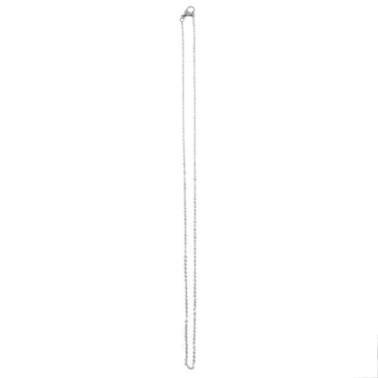 Catenina in acciaio a maglia tonda. Lunghezza 45 cm