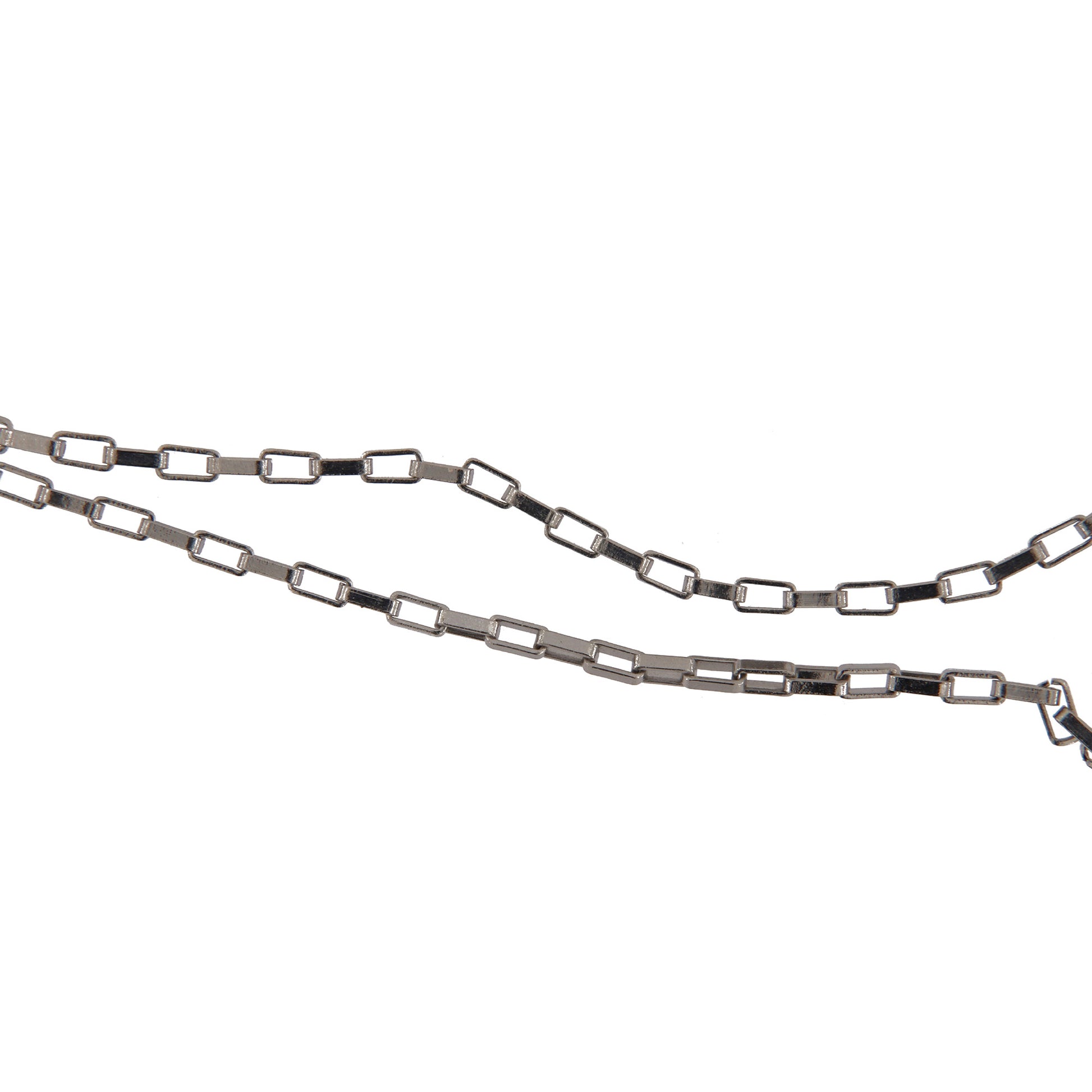 Catenina in acciaio maglia piatta. Lunghezza 55 cm
