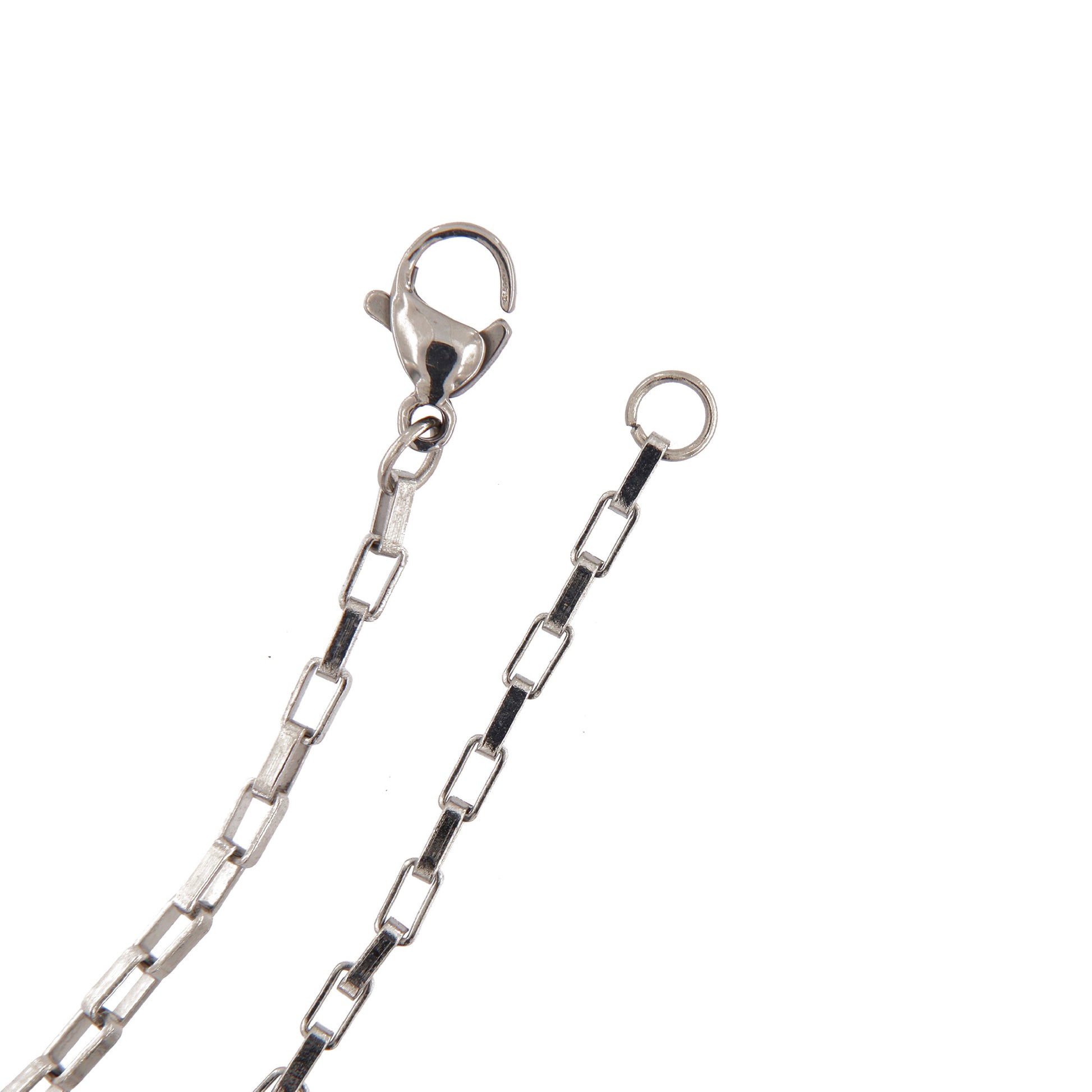 Catenina in acciaio maglia piatta. Lunghezza 55 cm