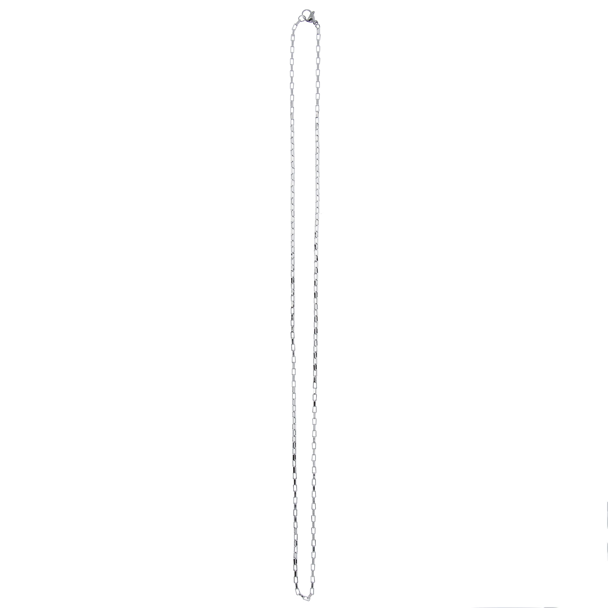 Catenina in acciaio maglia piatta. Lunghezza 55 cm