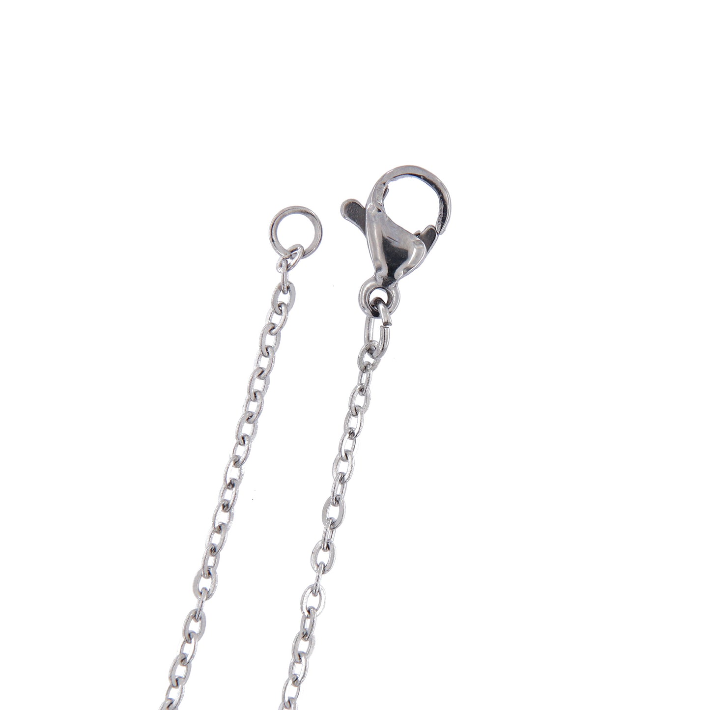 Catenina in acciaio a maglia tonda. Lunghezza 50 cm