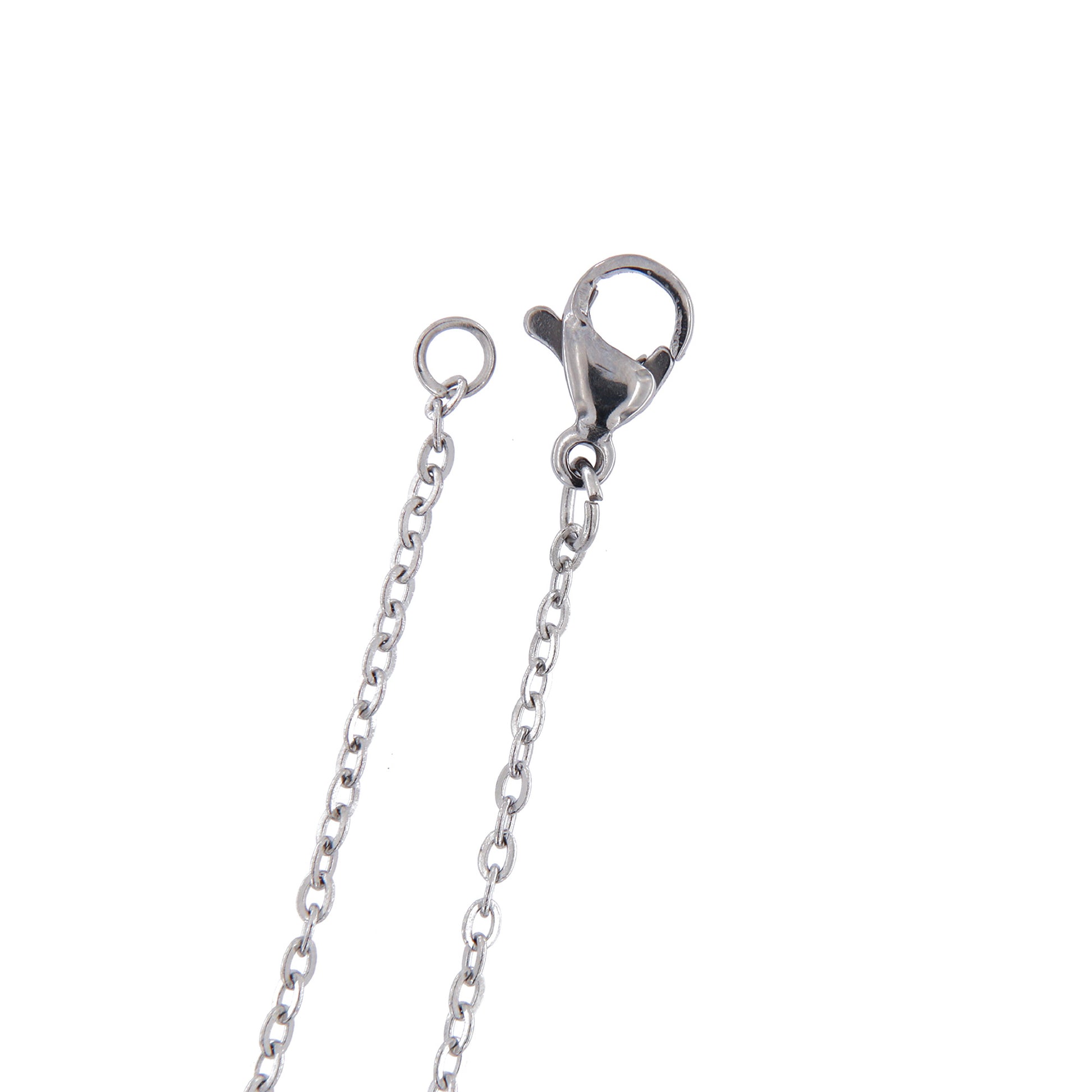 Catenina in acciaio a maglia tonda. Lunghezza 50 cm