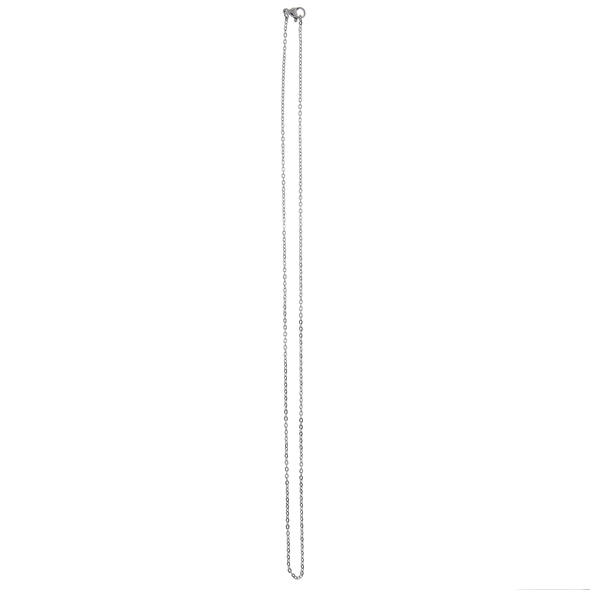 Catenina in acciaio a maglia tonda. Lunghezza 50 cm