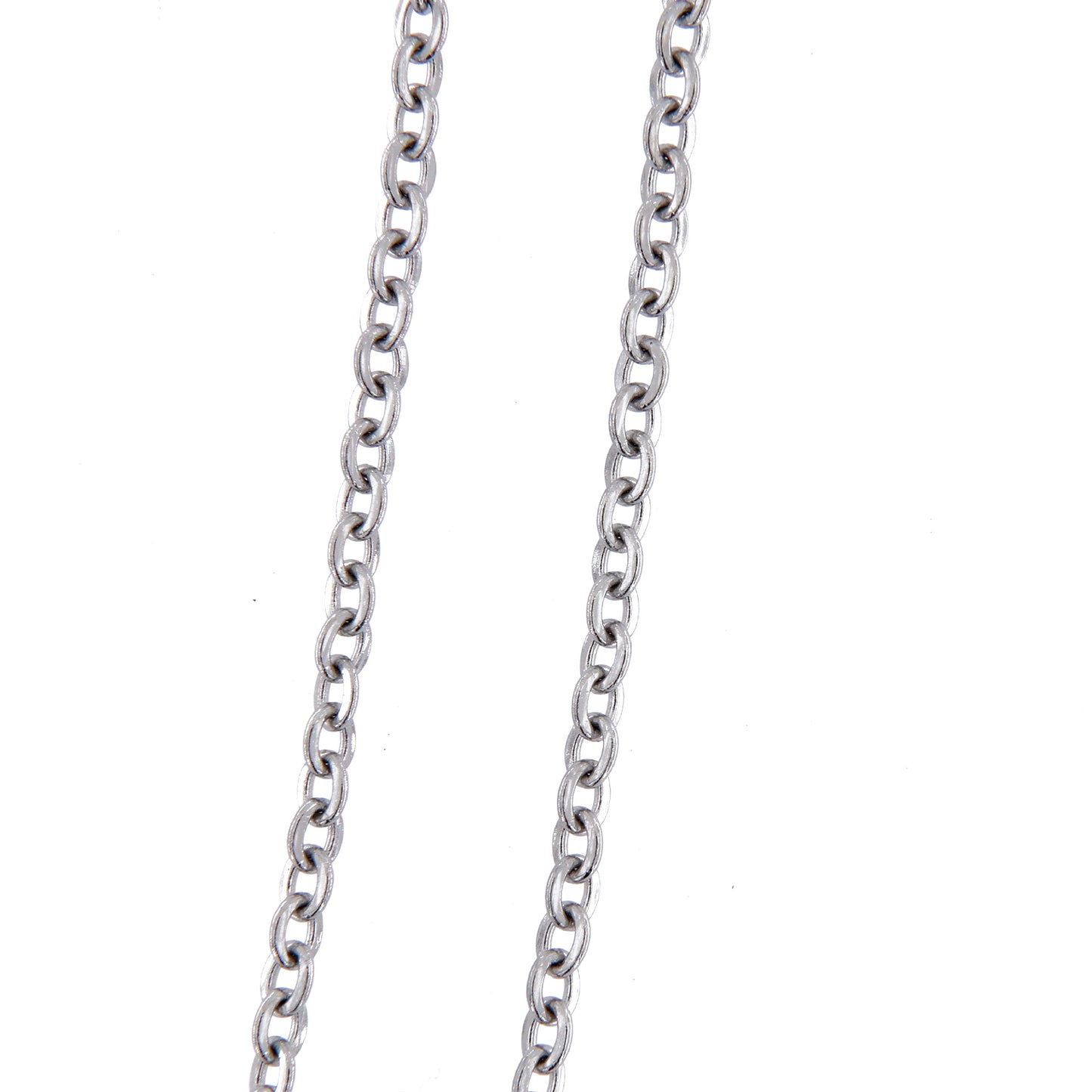 Catenina in acciaio a maglia tonda. Lunghezza 60 cm