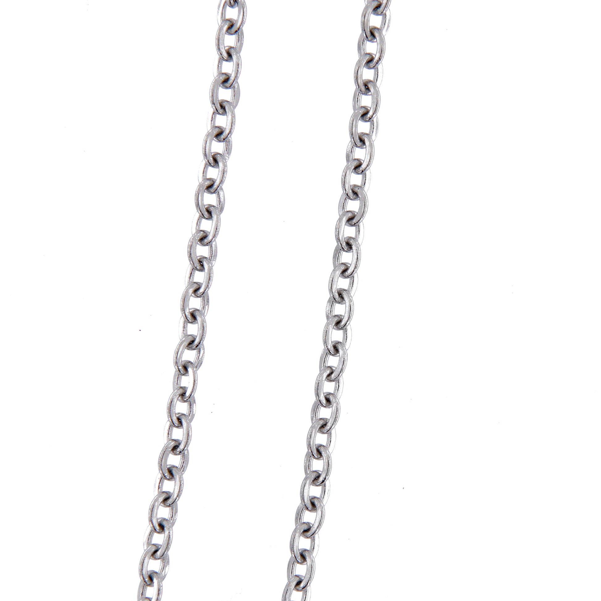 Catenina in acciaio a maglia tonda. Lunghezza 60 cm