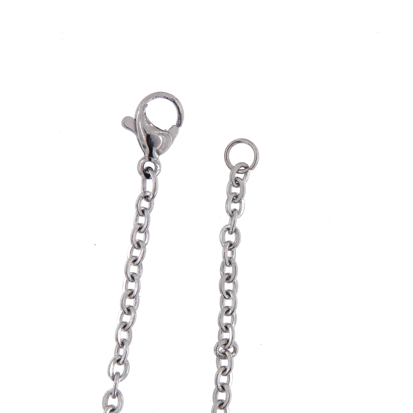 Catenina in acciaio a maglia tonda. Lunghezza 60 cm