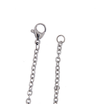 Catenina in acciaio a maglia tonda. Lunghezza 60 cm