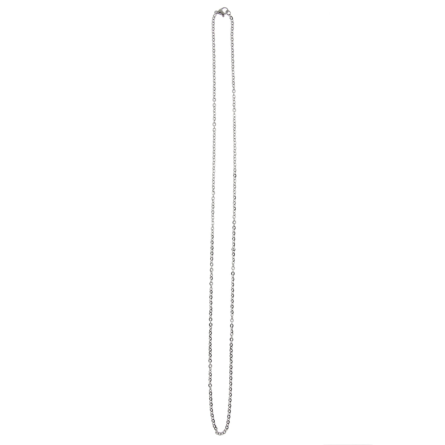 Catenina in acciaio a maglia tonda. Lunghezza 60 cm