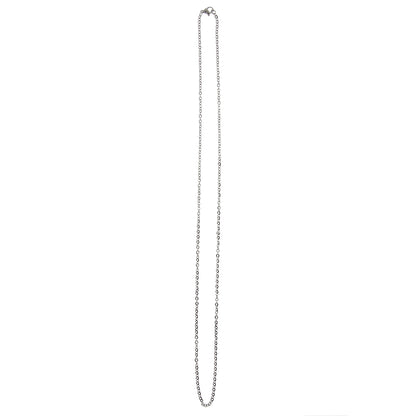 Catenina in acciaio a maglia tonda. Lunghezza 60 cm