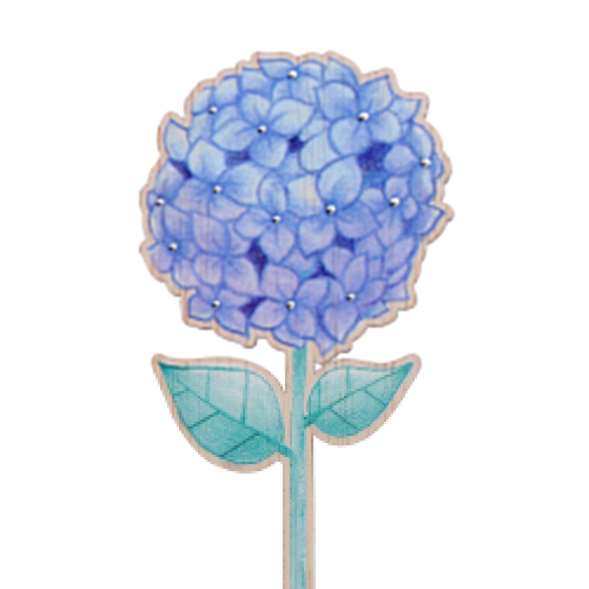 Fiore in legno completo di segnalibro e confezione. Altezza 25,5 cm