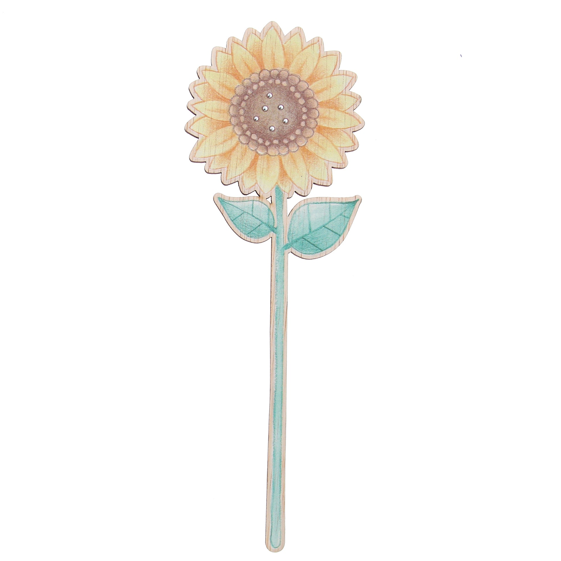 Fiore in legno completo di segnalibro e confezione. Altezza 25,5 cm