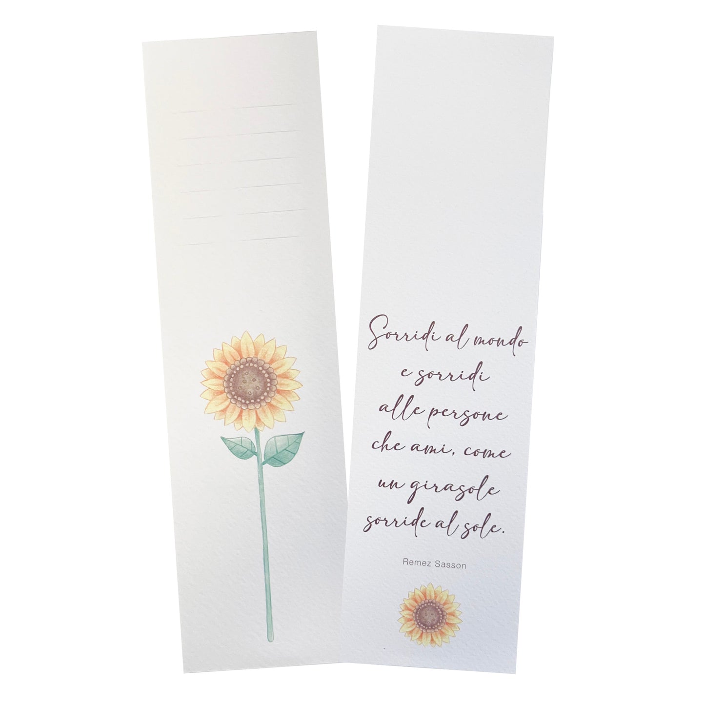Fiore in legno completo di segnalibro e confezione. Altezza 25,5 cm