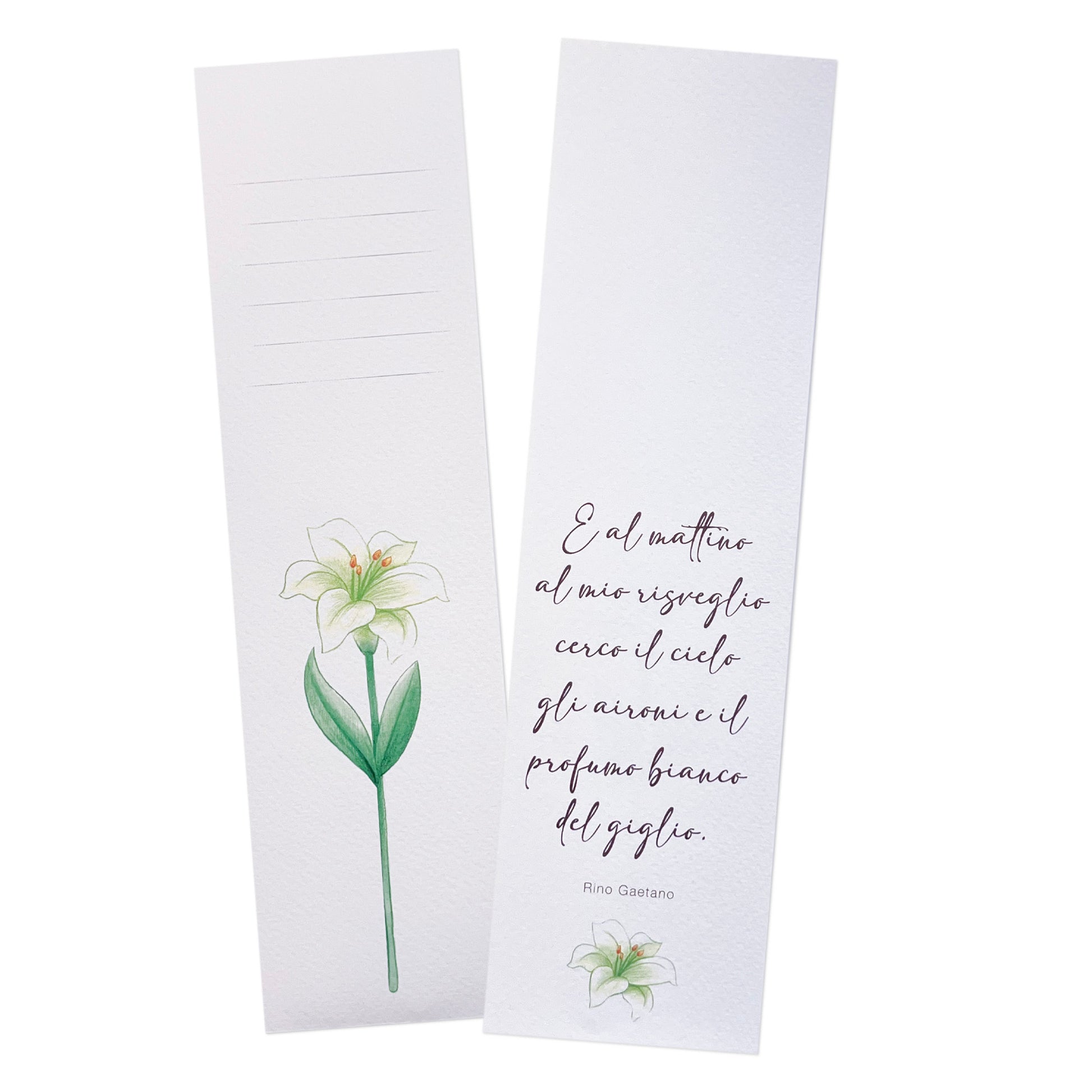 Fiore in legno completo di segnalibro e confezione. Altezza 25,5 cm