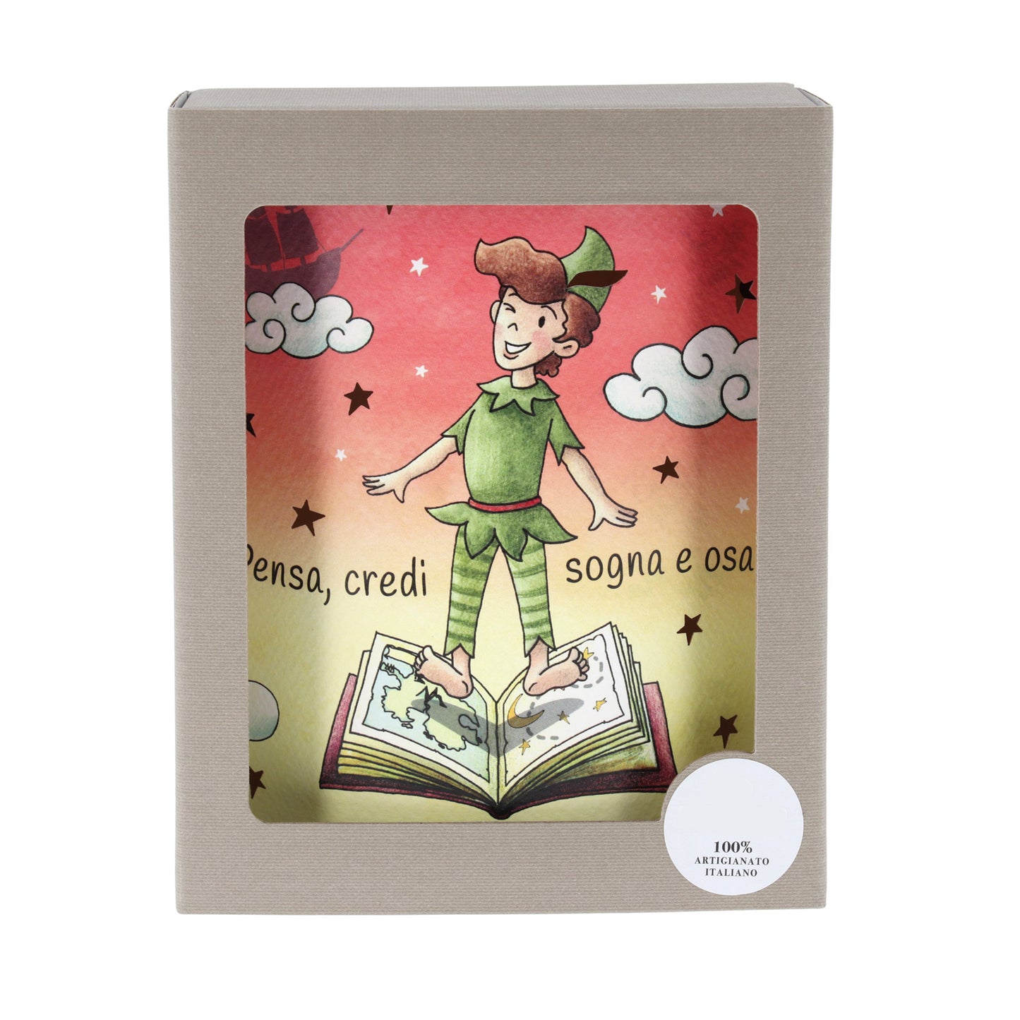 Lampada da compagnia in carta, Peter Pan. Altezza 16 cm