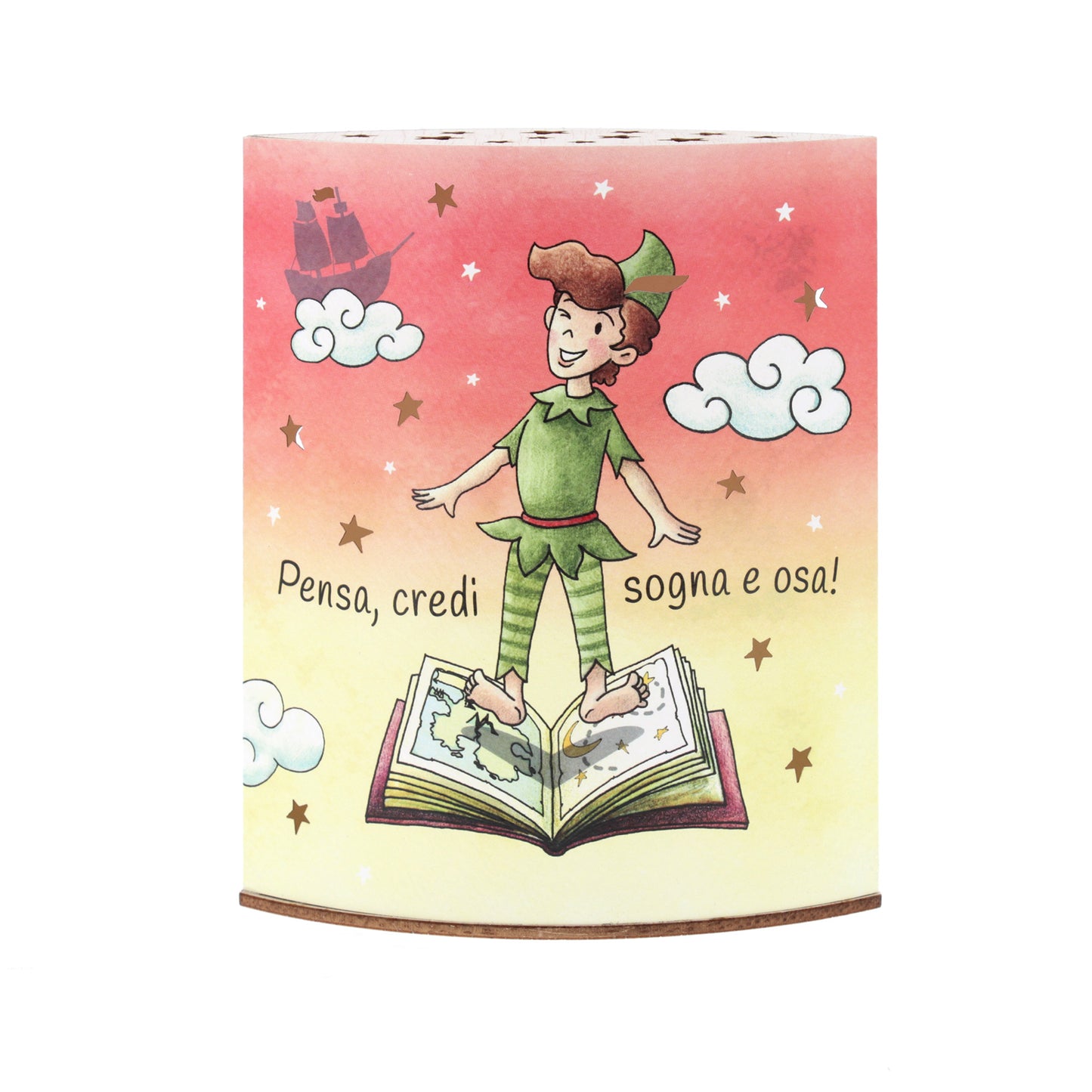 Lampada da compagnia in carta, Peter Pan. Altezza 16 cm