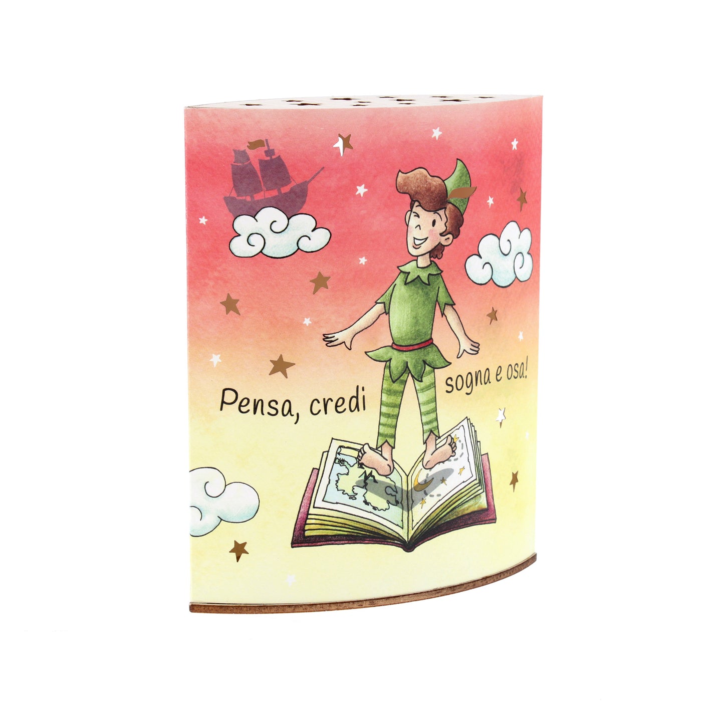 Lampada da compagnia in carta, Peter Pan. Altezza 16 cm