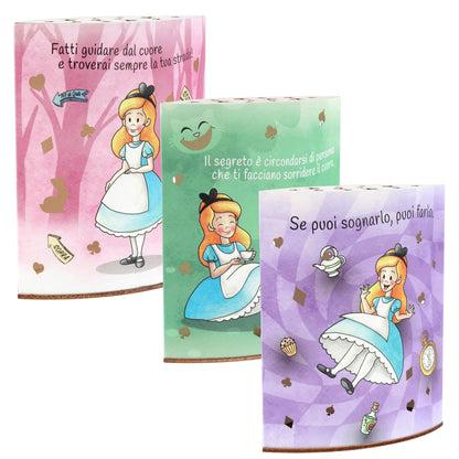 Lampada da compagnia in carta, Alice nel paese delle Meraviglie. Altezza 16 cm