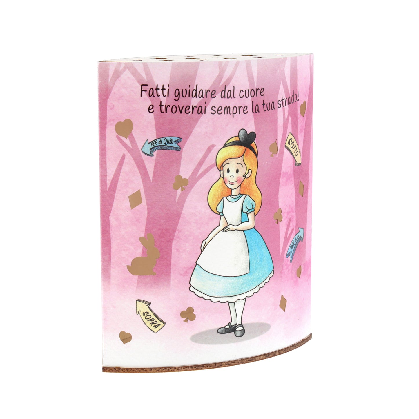 Lampada da compagnia in carta, Alice nel paese delle Meraviglie. Altezza 16 cm
