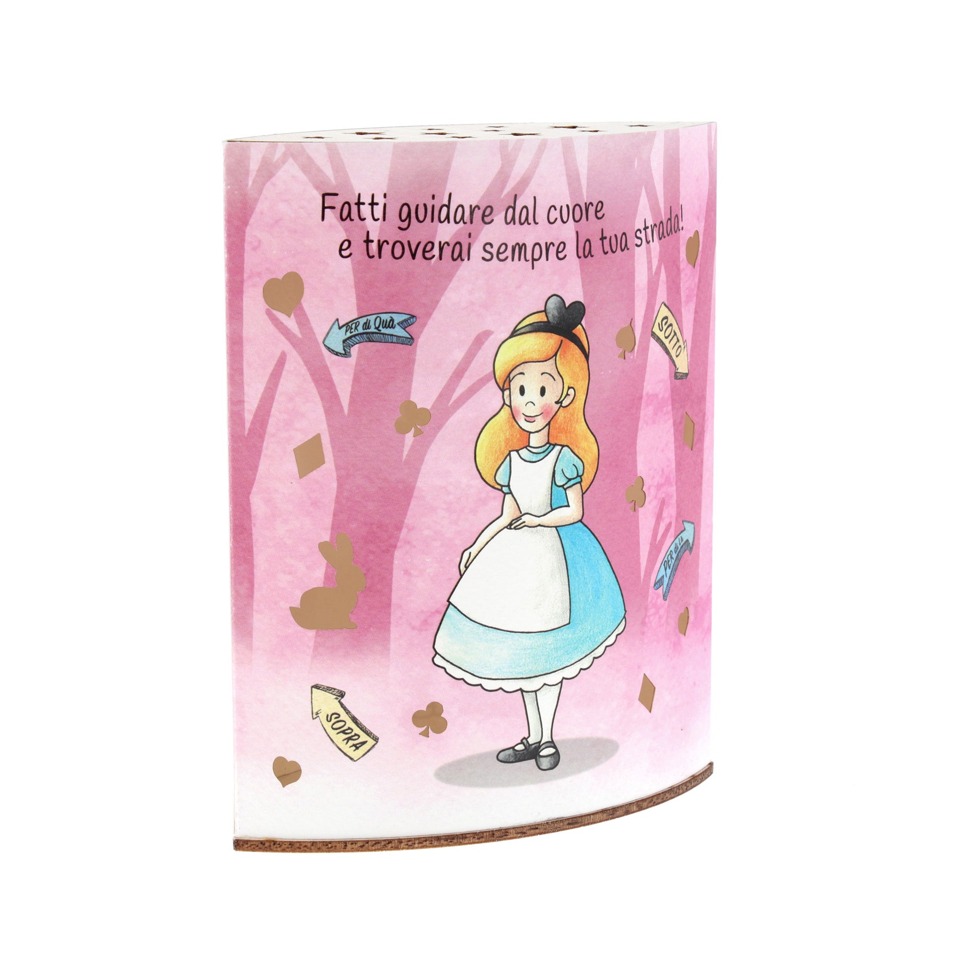 Lampada da compagnia in carta, Alice nel paese delle Meraviglie. Altezza 16 cm