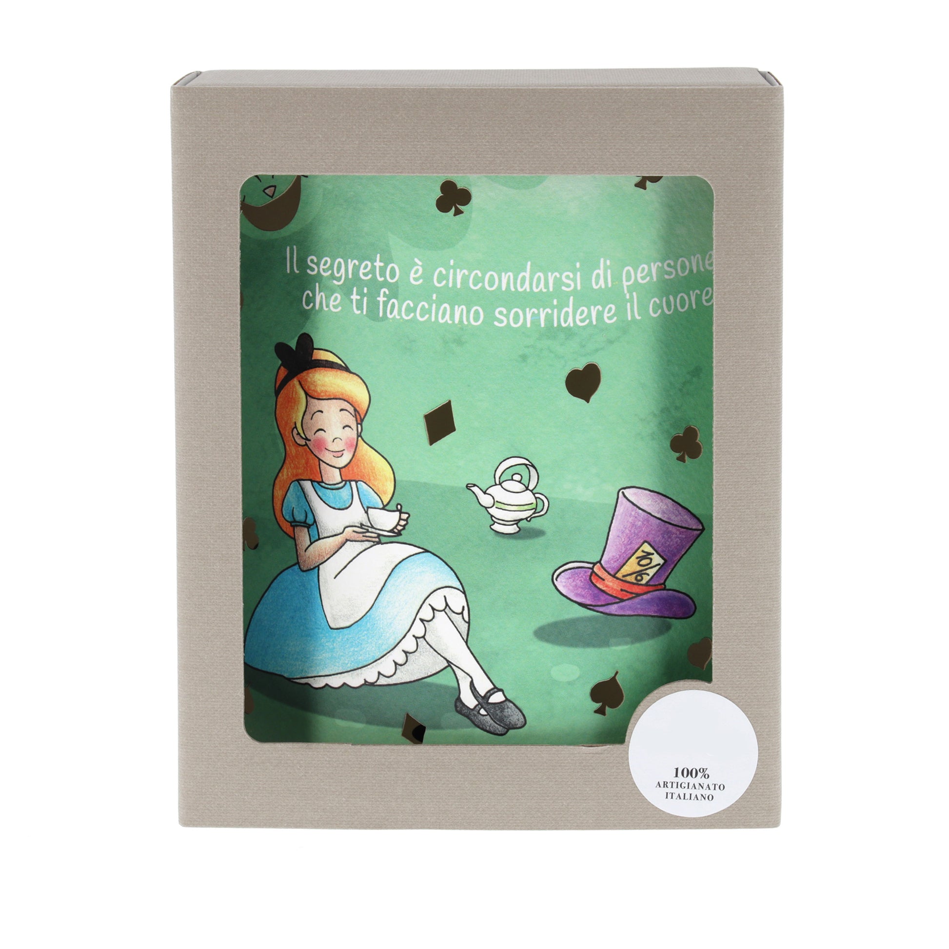 Lampada da compagnia in carta, Alice nel paese delle Meraviglie. Altezza 16 cm