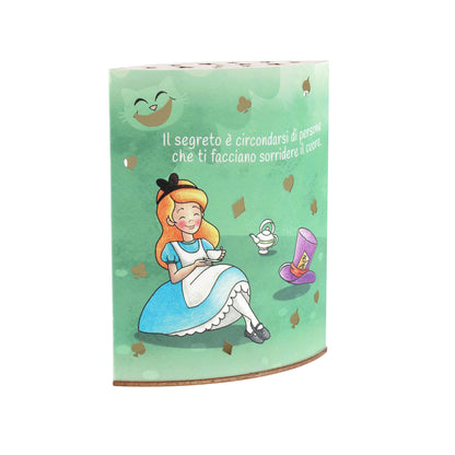 Lampada da compagnia in carta, Alice nel paese delle Meraviglie. Altezza 16 cm