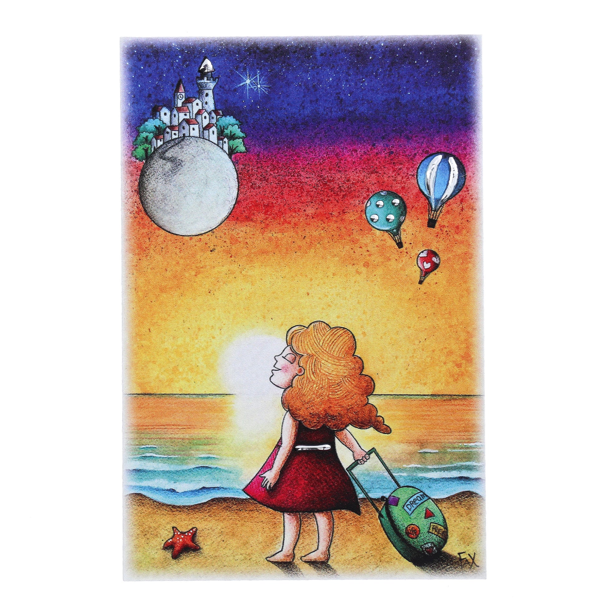 Quadro in legno con dettagli argentati soggetto Buona vita. Dimensioni 10x15 cm