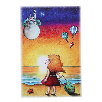 Quadro in legno con dettagli argentati soggetto Buona vita. Dimensioni 10x15 cm