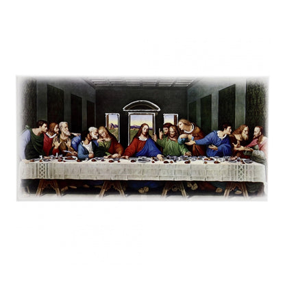 Quadro Ultima Cena in legno con dettagli argentati. Dimensioni 21X10,5 cm