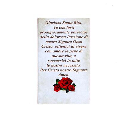 Catenina con ciondolo medaglia Santa Rita in acciaio.