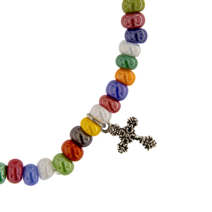 Bracciale elastico in vetro di Murano multicolore