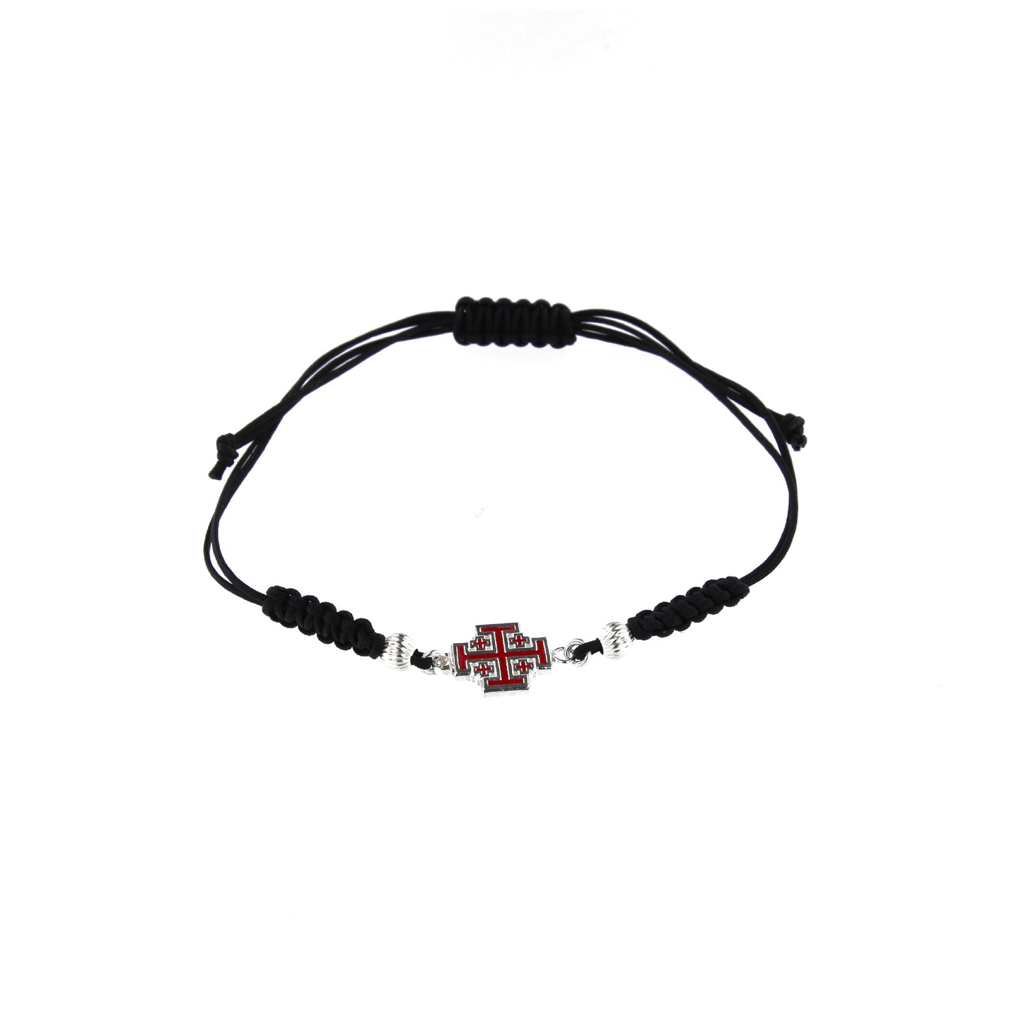 Bracciale in sagola Croce Gerusalemme smaltata in argento 925