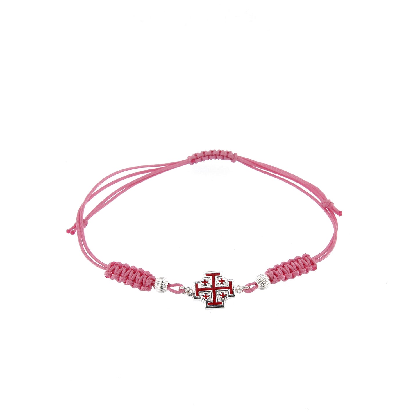 Bracciale in sagola Croce Gerusalemme smaltata in argento 925