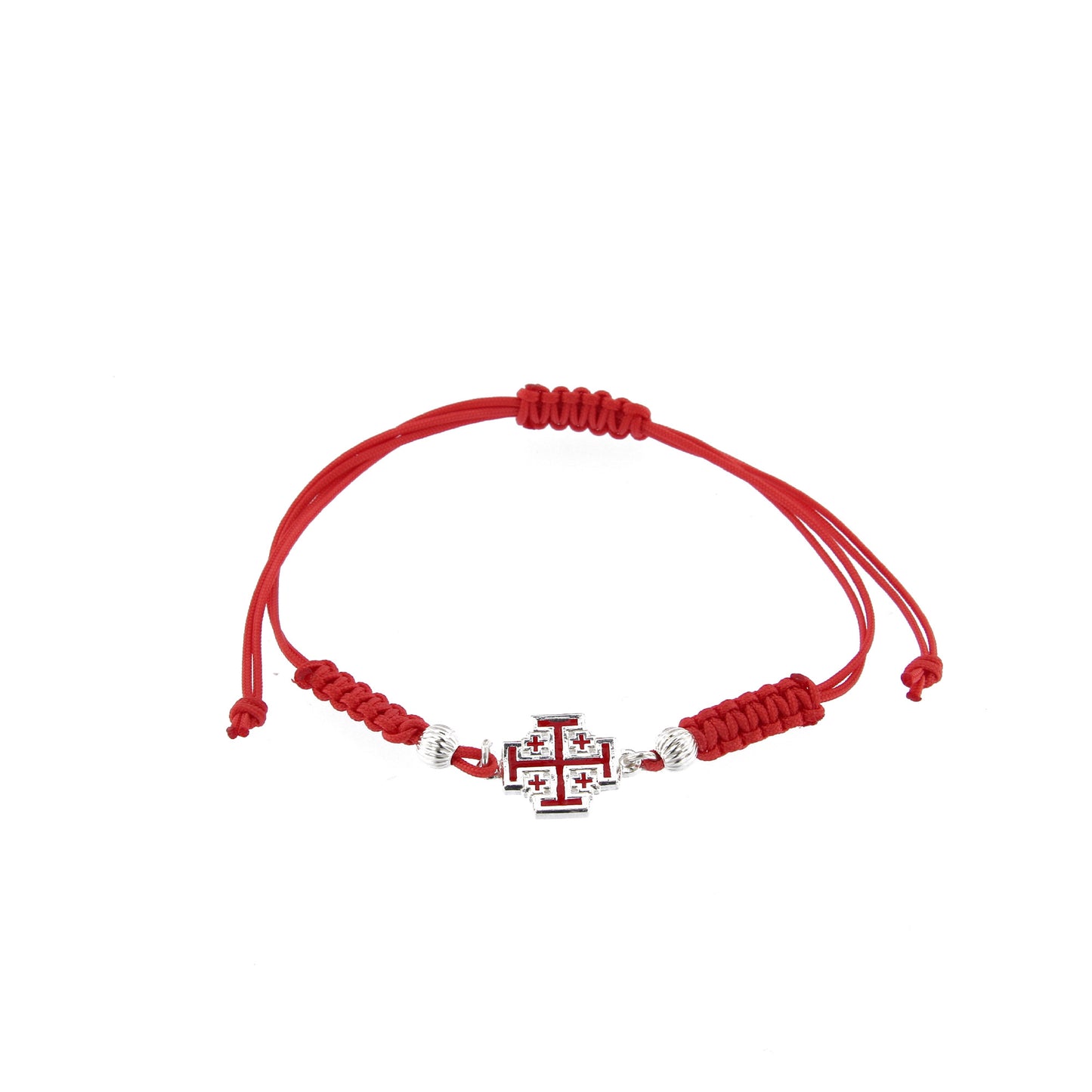 Bracciale in sagola Croce Gerusalemme smaltata in argento 925