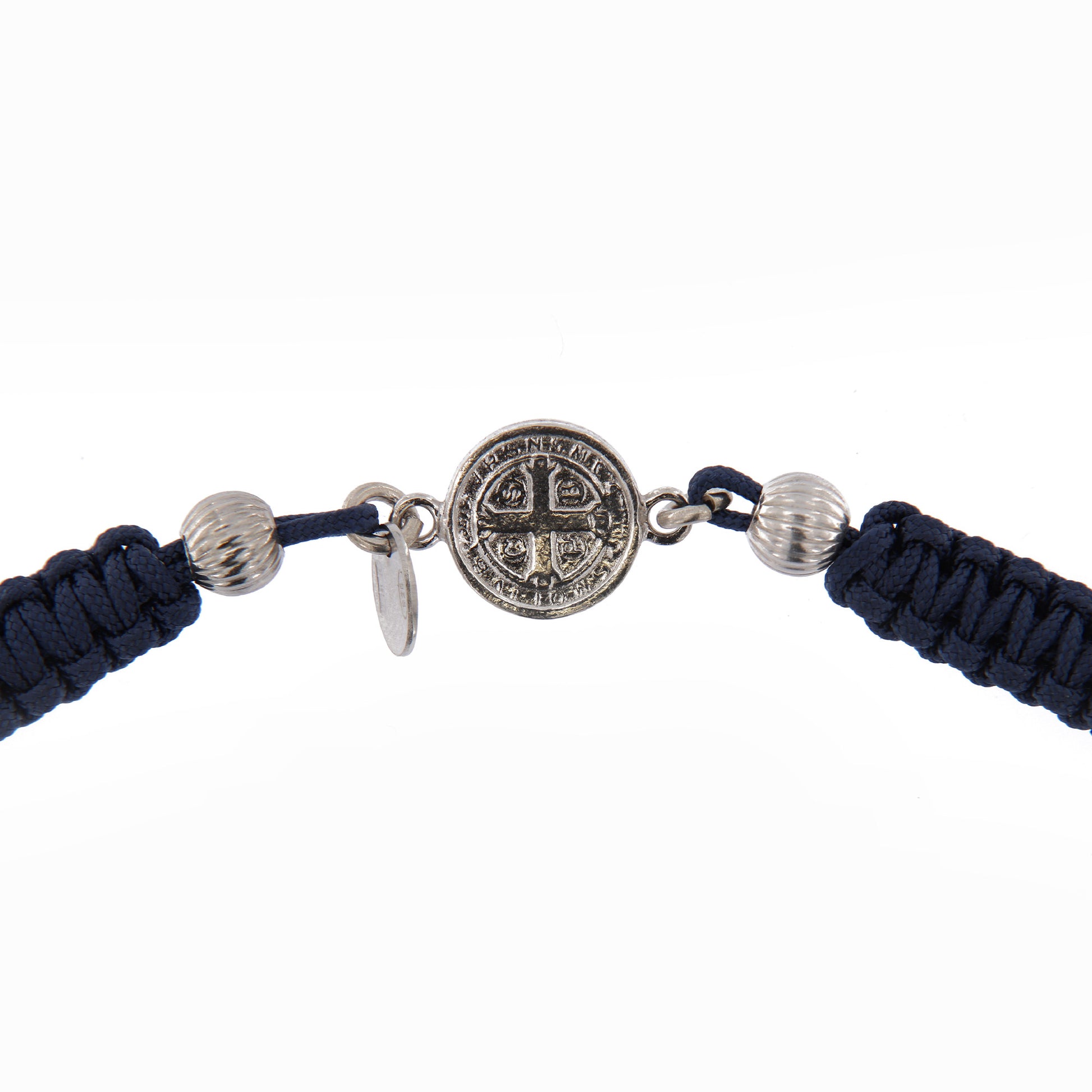 Bracciale in sagola Croce San Benedetto in argento 925