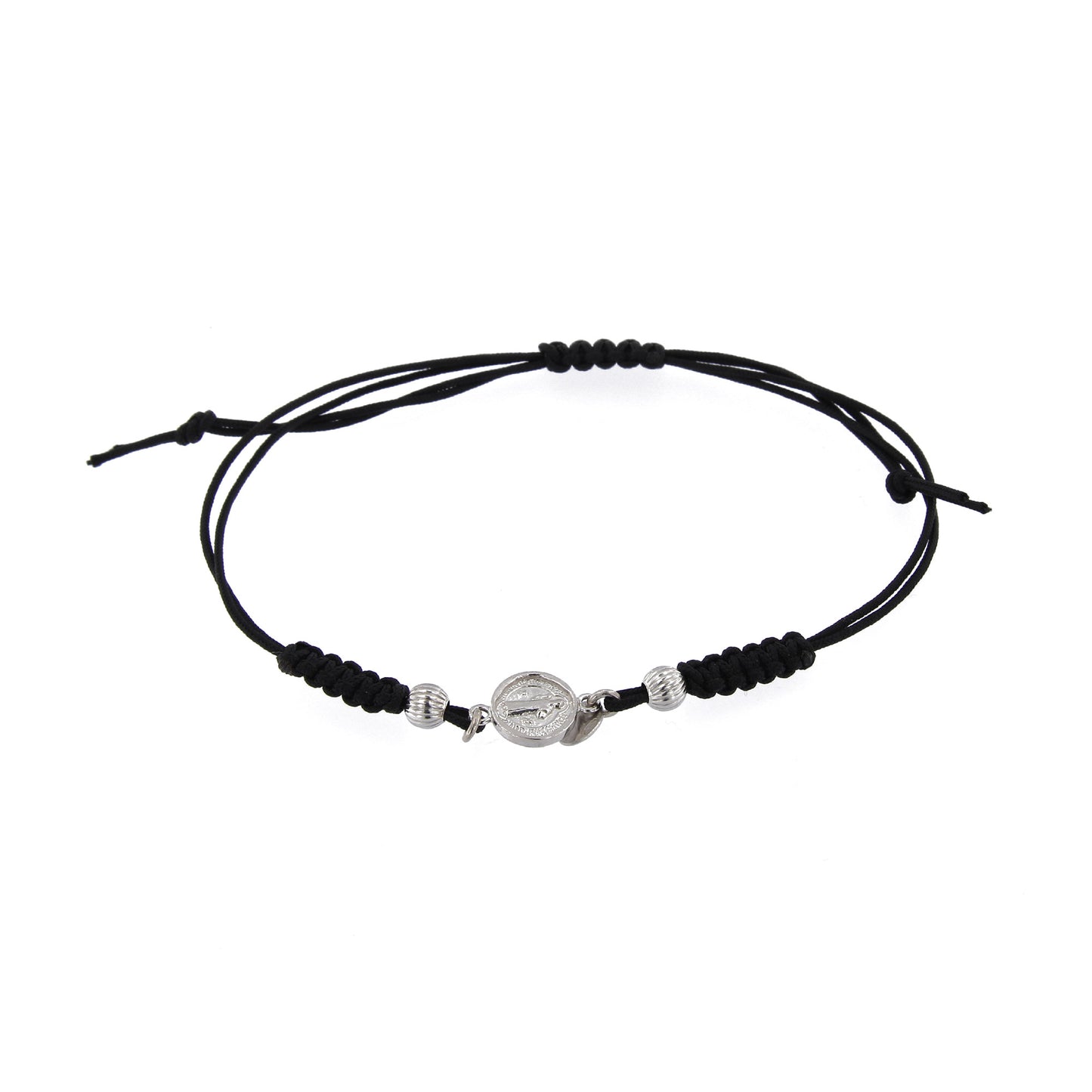 Bracciale in sagola Croce San Benedetto in argento 925