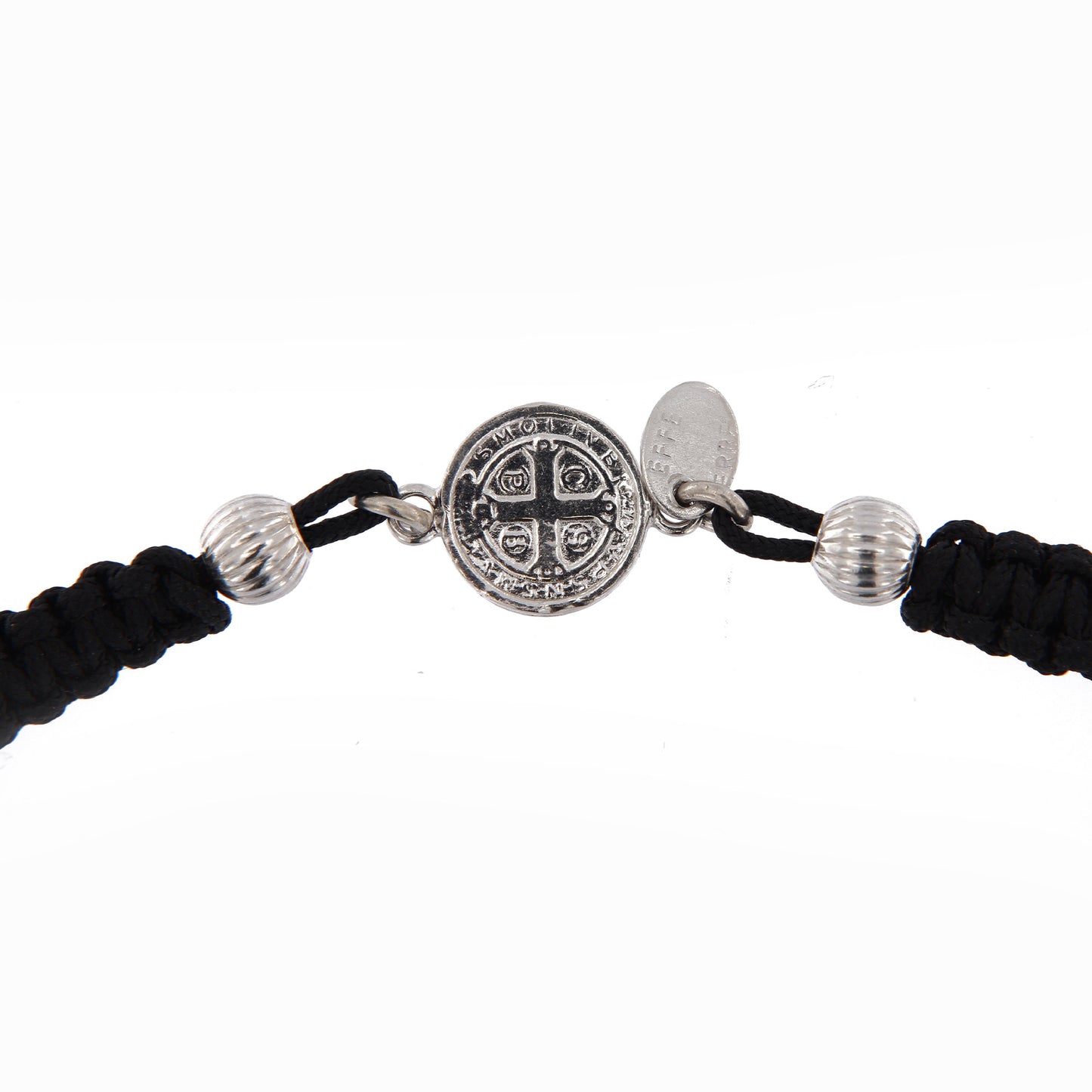 Bracciale in sagola Croce San Benedetto in argento 925