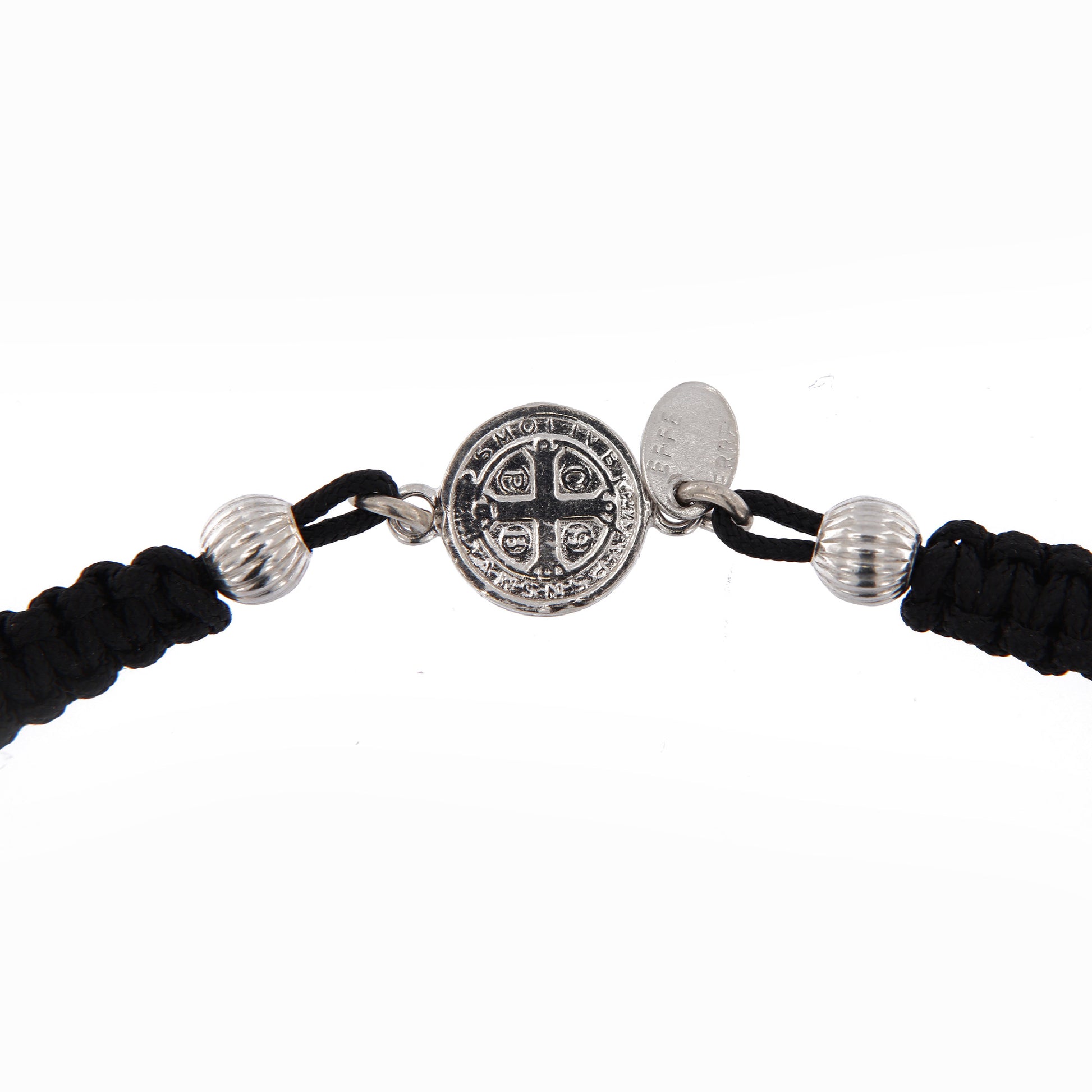 Bracciale in sagola Croce San Benedetto in argento 925
