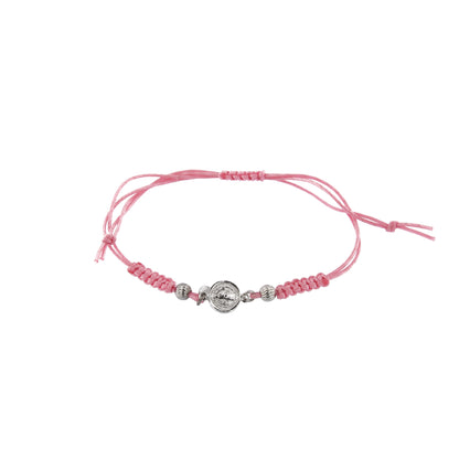 Bracciale in sagola Croce San Benedetto in argento 925